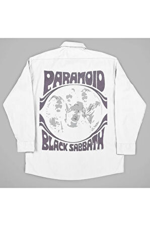 Paranoid Black Sabbath Müzik Grubu Baskılı Unisex Tasarım Gömlek