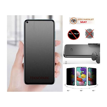 Oppo A94 Mat Hayalet Privacy Tam Kaplayan Cam Seramik Nano Ekran Koruyucu