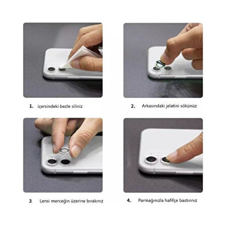 Apple iPhone 13 Mini Kamera Koruyucu Lens Mercek Metal Çerçeveli 2li Set Gold Altın