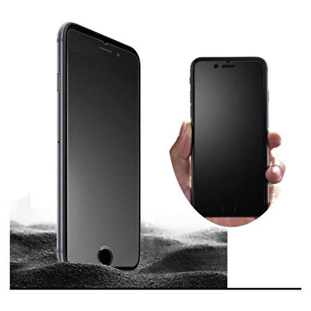 Apple iphone 8 Mat Hayalet Ekran Gizli Privacy Tam Kaplayan Kırılmaz Cam Seramik Nano Ekran Koruyucu Siyah