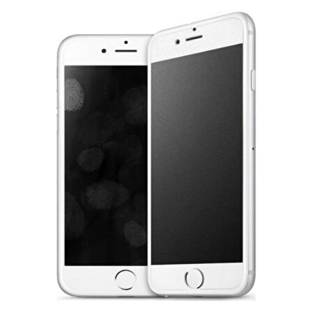 Apple iphone 6s Mat Hayalet Ekran Gizli Privacy Tam Kaplayan Kırılmaz Cam Seramik Ekran Koruyucu Beyaz