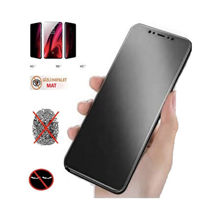 Apple iphone Xr Mat Hayalet Ekran Gizli Privacy Tam Kaplayan Kırılmaz Cam Seramik Nano Ekran Koruyucu