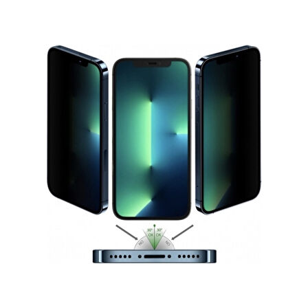 Apple iphone 13 Pro Mat Hayalet Ekran Gizli Privacy Tam Kaplayan Kırılmaz Cam Seramik Nano Ekran Koruyucu