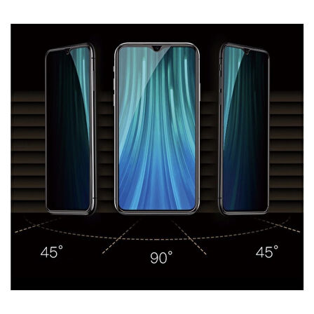 Xiaomi Redmi Note 8 Pro Mat Hayalet Ekran Privacy Tam Kaplayan Kırılmaz Cam Seramik Ekran Koruyucu