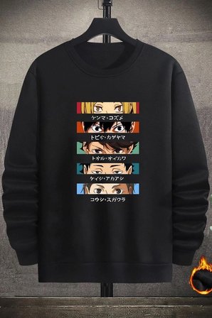 Unisex Cosplay Haikyuu Bisiklet Yaka Sweatshirt
