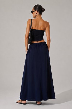 Beli Büzgü Detaylı Maxi Etek