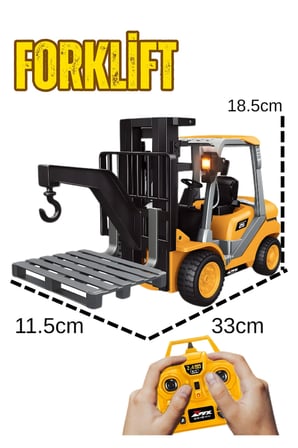 2.4Ghz 1:18 Uzaktan Kumandalı Işıklı Sesli Full Fonksiyon Şarjlı Forklift