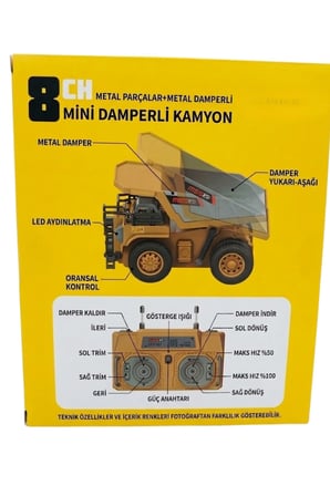 2.4Ghz 1:64 Uzaktan Kumandalı Metal Kasa Full Fonksiyon Şarjlı Minik Kamyon