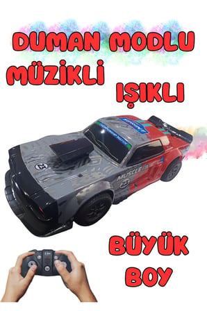 1/8 Ölçek 2.4Ghz 7.4V Işıklı Şarjlı Sesli Uzaktan Kumandalı DUMANLI Araba