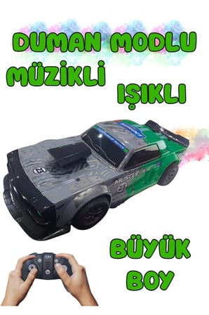 1/8 Ölçek 2.4Ghz 7.4V Işıklı Şarjlı Sesli Uzaktan Kumandalı DUMANLI Araba