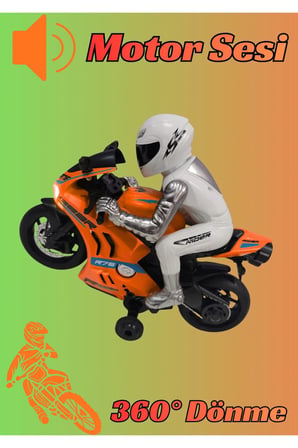 1/8 Ölçek 2.4Ghz Uzaktan Kumandalı 15KM HIZ Şarjlı Drift Atan Işıklı Motosiklet (Motor Oyuncak)