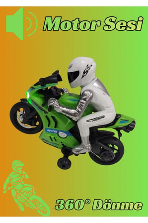1/8 Ölçek 2.4Ghz Uzaktan Kumandalı 15KM HIZ Şarjlı Drift Atan Işıklı Motosiklet (Motor Oyuncak)