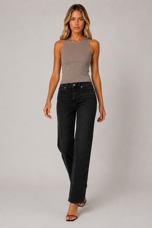Straight Fit Denim Pantolon