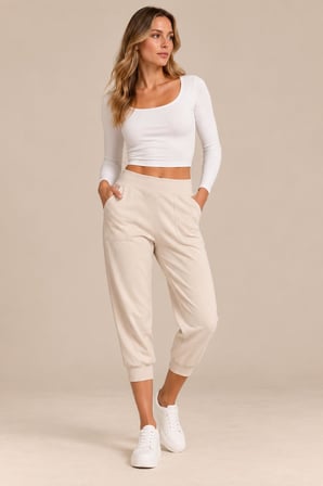 Yüksek Bel Cepli Jogger Pantolon