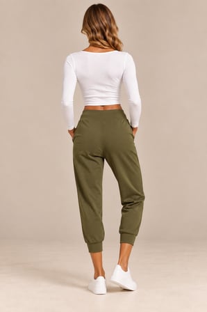 Yüksek Bel Cepli Jogger Pantolon