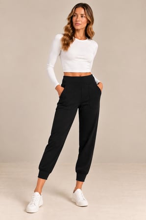 Yüksek Bel Cepli Jogger Pantolon