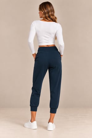Yüksek Bel Cepli Jogger Pantolon
