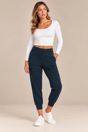 Yüksek Bel Cepli Jogger Pantolon