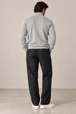 Fitilli Balıkçı Yaka Erkek Sweatshirt