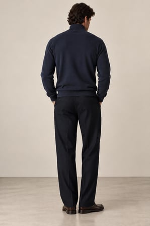 Fitilli Balıkçı Yaka Erkek Sweatshirt