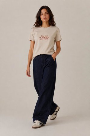 Slogan Baskılı Regular Fit T-shirt
