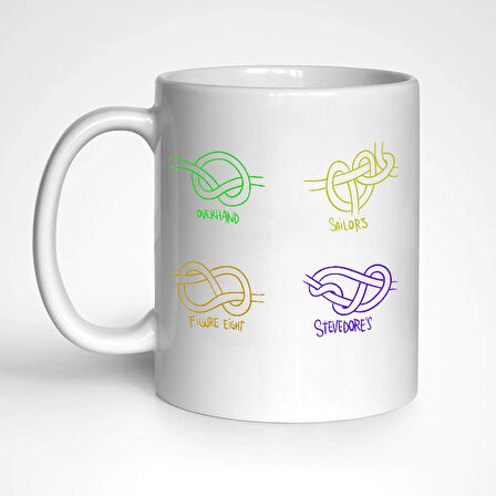 Gemici Düğümü Temalı Kupa Bardak # Mug, Hediyelik, Marin, Deniz, Tekne