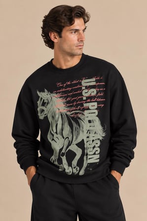 Önü Baskılı Sweatshirt