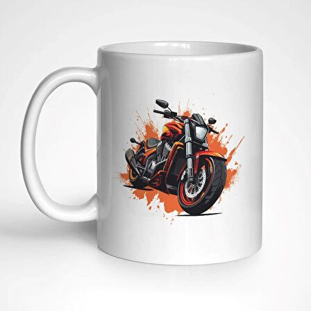 Motosiklet Temalı Kupa Bardak, Mug, Hediyelik, Road