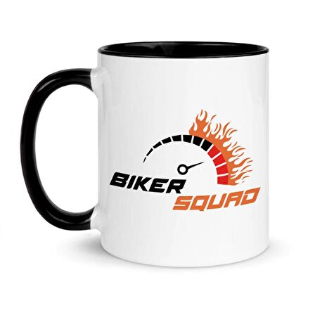 Motosiklet Temalı Renkli Kupa Bardak, Mug, Hediyelik, Biker Squad