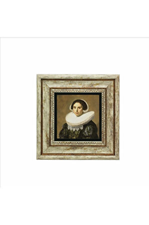 Bir Kadın Portresi (Frans Hals, 1630) Baskılı Taş Tablo 20x20