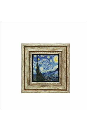 Yıldızlı Gece (Vincent Van Gogh, 1889) Baskılı Taş Tablo 20x20