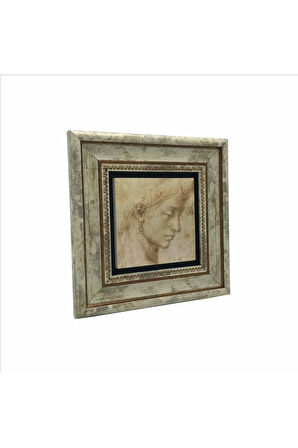Baş Etüdü (Leonardo Da Vinci) Baskılı Taş Tablo 20x20