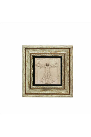 Vitruvius Adamı (Leonardo Da Vinci, 1492) Baskılı Taş Tablo 20x20