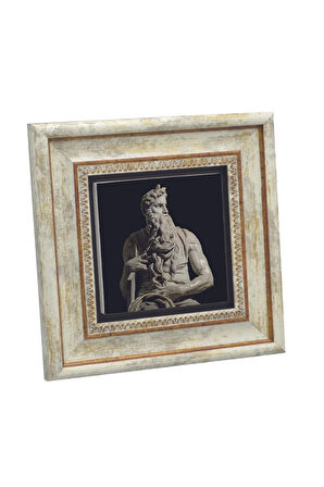 Musa'nın Hükmü Heykeli (Heykeltıraş: Michelangelo) Baskılı Taş Tablo 20x20