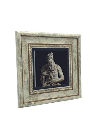 Musa'nın Hükmü Heykeli (Heykeltıraş: Michelangelo) Baskılı Taş Tablo 20x20
