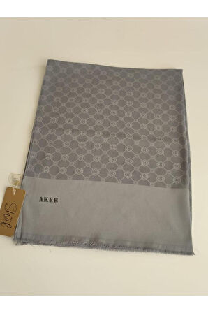 Aker Gri Elegance Monogram Şal
