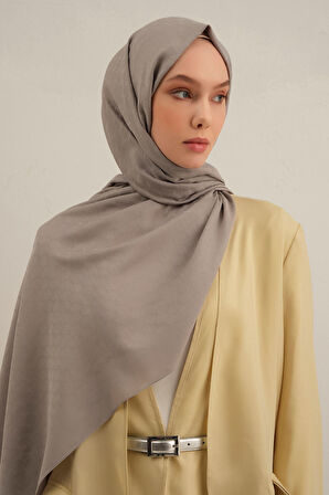Gri  Link Desen Bambu Cotton Şal   20