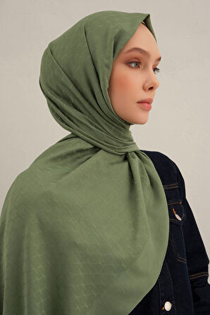 Yeşil Link Desen Bambu Cotton Şal  48