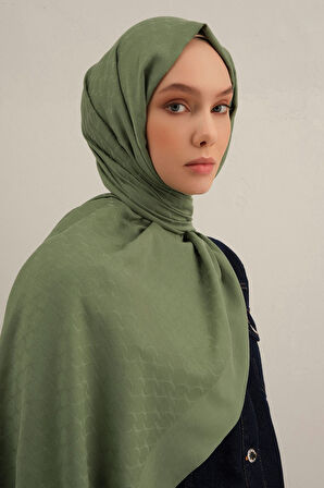Yeşil Link Desen Bambu Cotton Şal  48