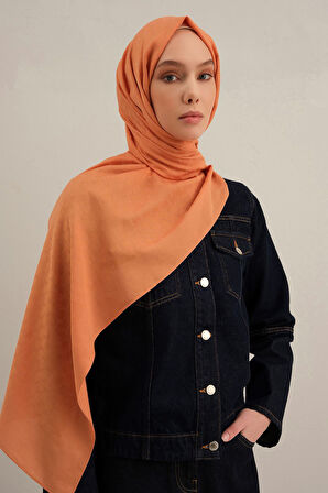 Turuncu Link Desen Bambu Cotton Şal  72
