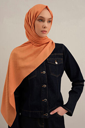 Turuncu Link Desen Bambu Cotton Şal  72