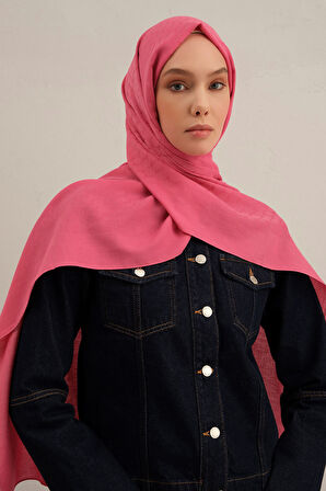 Pembe Link Desen  Bambu Cotton Şal  37