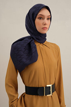 Lacivert Lyocell Eşarp  02
