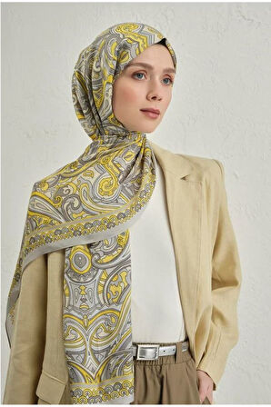 Gri Pure Etnik Desen Şal-2  11 A