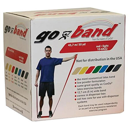 CanDo Go-Band Direnç Egzersiz Bandı Kırmızı ( lıght) 45.7 mt -10-6422