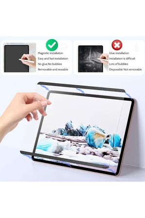 iPad Air 4/5 10.9 Uyumlu Mıknatıslı Mat Kağıt Hissi Çizim Paperlike Tak Çıkar Ekran Koruyucu
