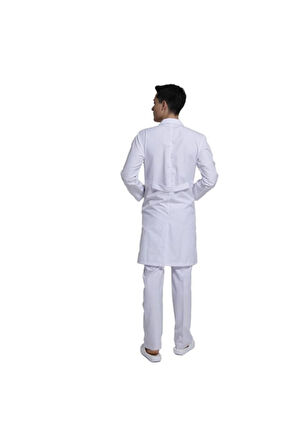 Onurteks Erkek Klasik Beyaz Doktor Önlük Hemşire Eczacı Öğretmen Laboratuar Alpaka Kumaş
