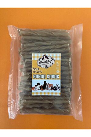 Prochef Ekonomik 500 Gr Naturel Burgu Çubuk ( Köpek Kemiği & Ödül Maması ) Doğal Sığır Derisi