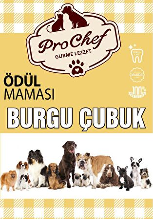 Prochef 100 Adet Naturel Burgu Çubuk 500 Gr Köpek Kemiği & Ödül Maması