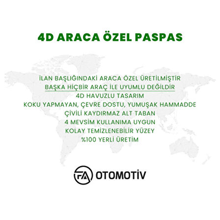 Volkswagen Caddy Cargo (Panelvan) 4D Havuzlu Paspas (Ön 2 Parça) 2020 Model Ve Sonrası